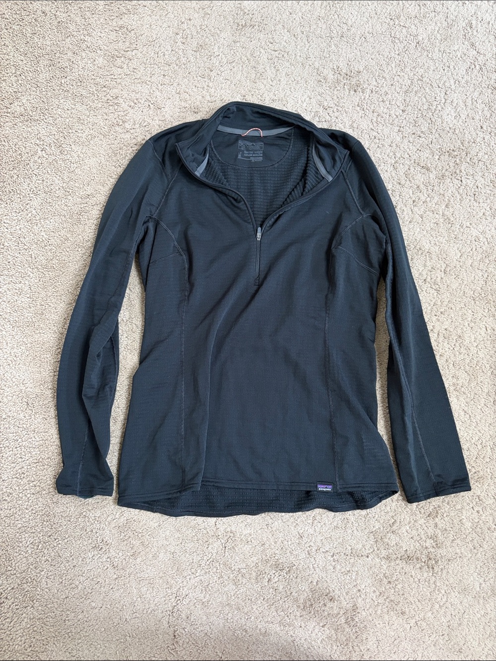 Patagonia Black Long-Sleeve Half-Zip and Leggings Capilene Baselayer